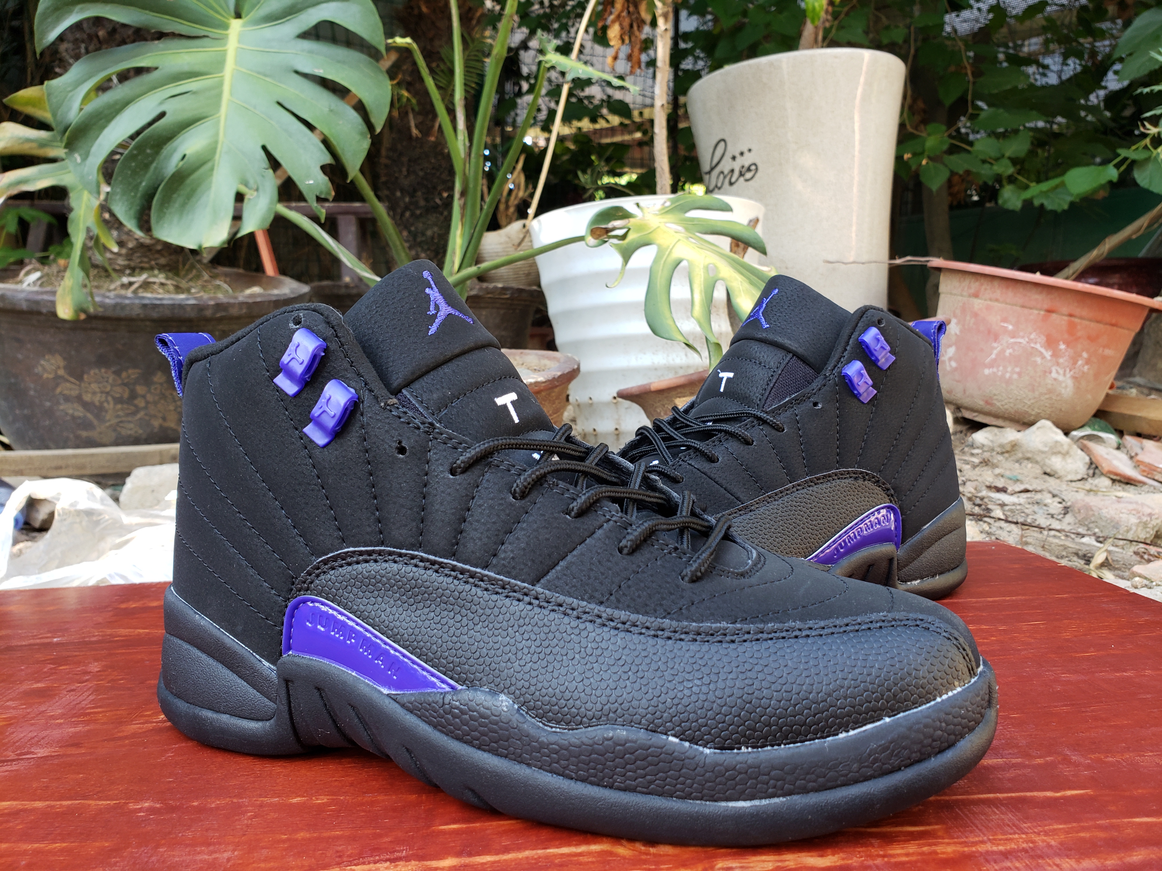 Air Jordan 12 Black Purple Shoes